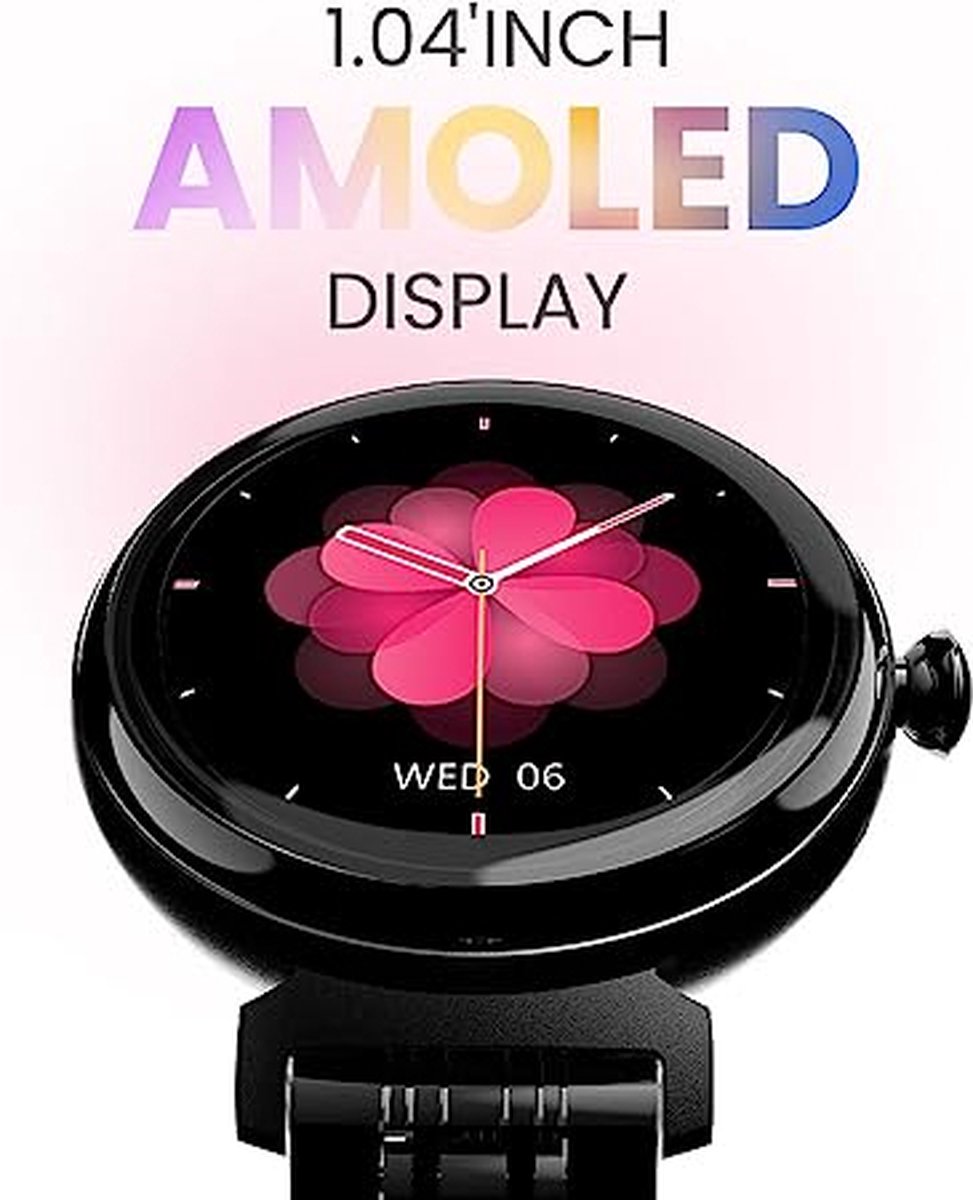 HiFuture Aura Smartwatch Dames 1,08 inch AMOLED Zwart