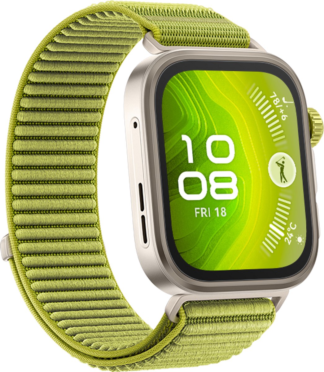 Wat vinden we goed aan de HUAWEI Watch Fit 4 Pro Groen geweven band