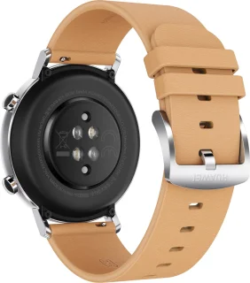 Huawei Watch GT 2 42mm Smartwatch Dames Khaki Lederen Band