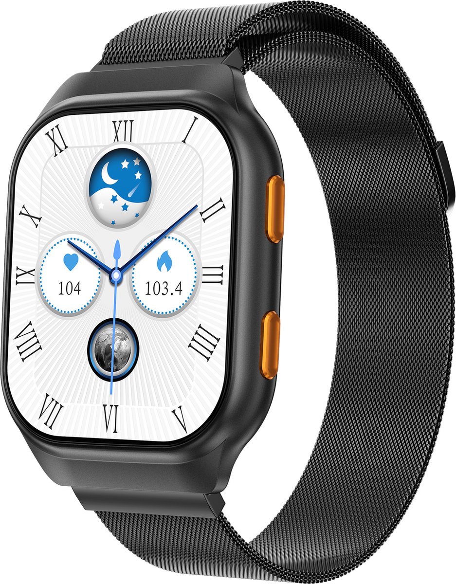 De ISHIVA® AMOLED Smartwatch Zwart in één oogopslag