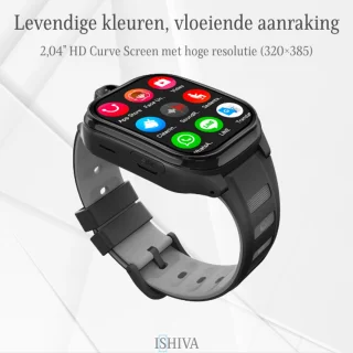 ISHIVA® PRO 4G Kinder Smartwatch Zwart