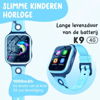 ISHIVA Smartwatch Kinderen GPS Horloge Blauw
