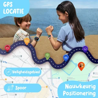 ISHIVA Smartwatch Kinderen GPS Horloge Blauw