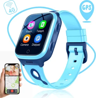 ISHIVA Smartwatch Kinderen GPS Horloge Blauw