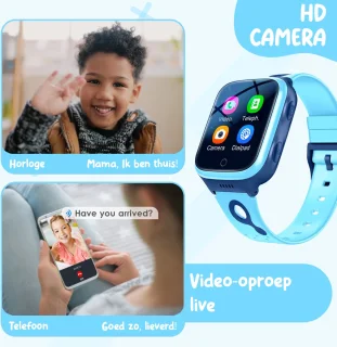 ISHIVA Smartwatch Kinderen GPS Horloge Blauw