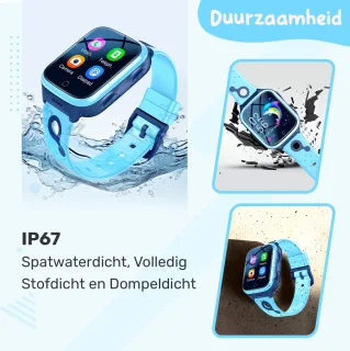 ISHIVA Smartwatch Kinderen GPS Horloge Blauw