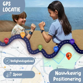 ISHIVA® Smartwatch Kinderen GPS Tracker Zwart