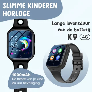 ISHIVA® Smartwatch Kinderen GPS Tracker Zwart