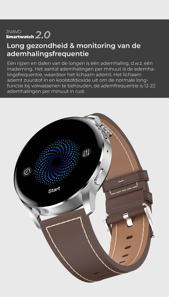 JIVAVO Smartwatch 2.0 Zwart NFC