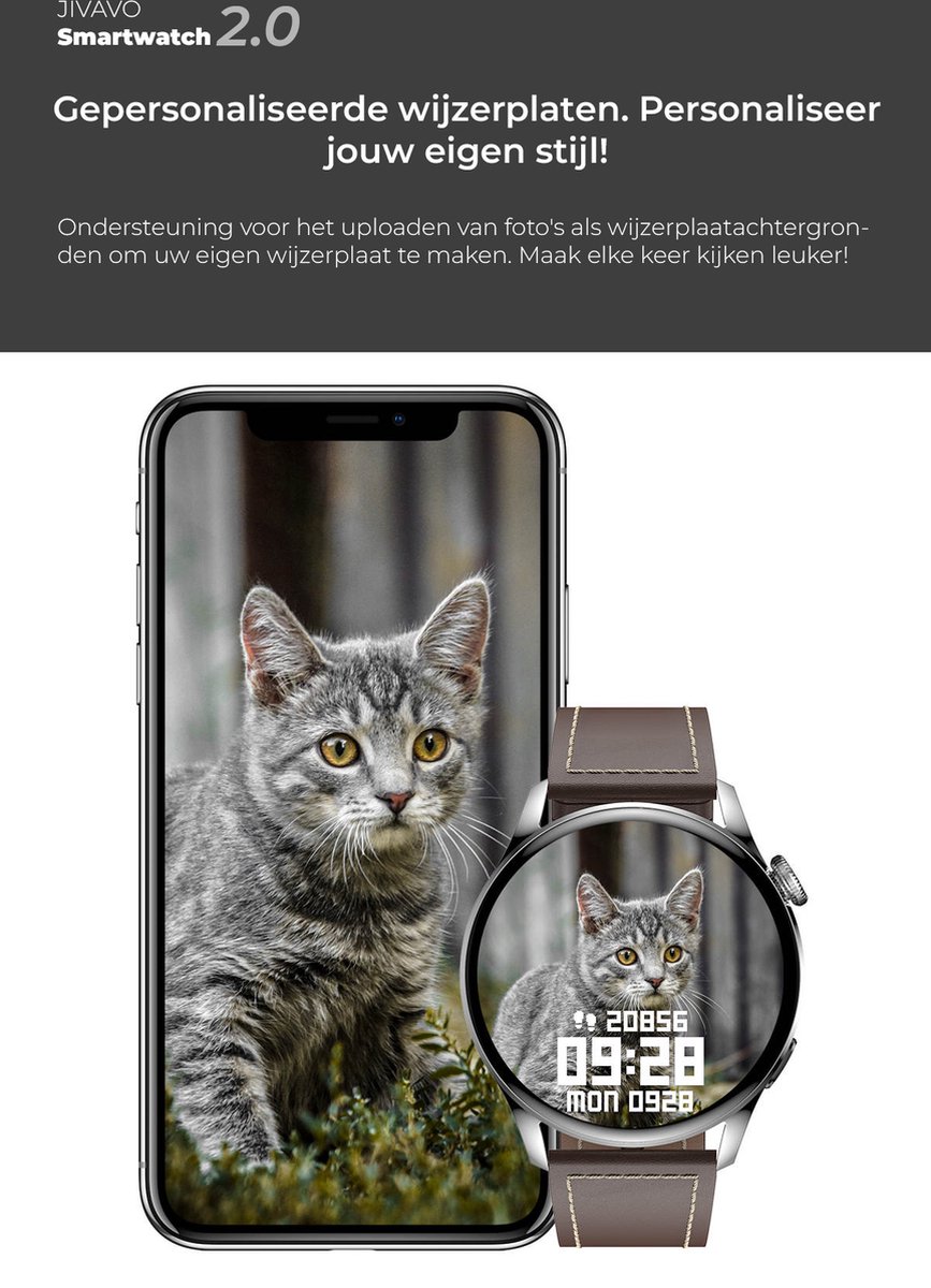 JIVAVO Smartwatch 2.0 Zwart NFC