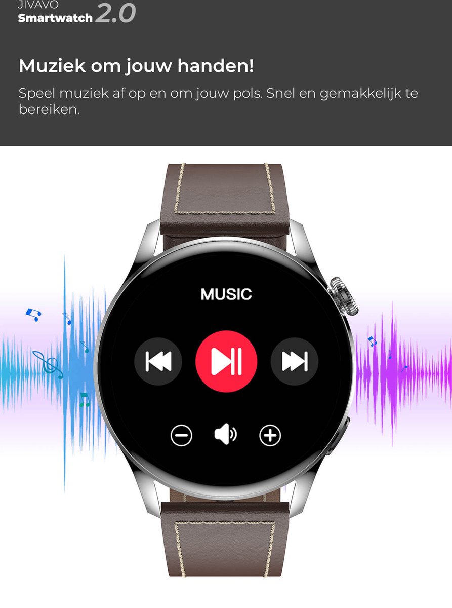 JIVAVO Smartwatch 2.0 Zwart NFC
