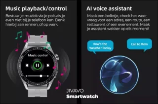 JIVAVO Smartwatch HD Grijs Zilver