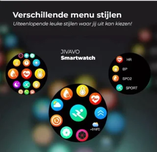 JIVAVO Smartwatch HD Grijs Zilver