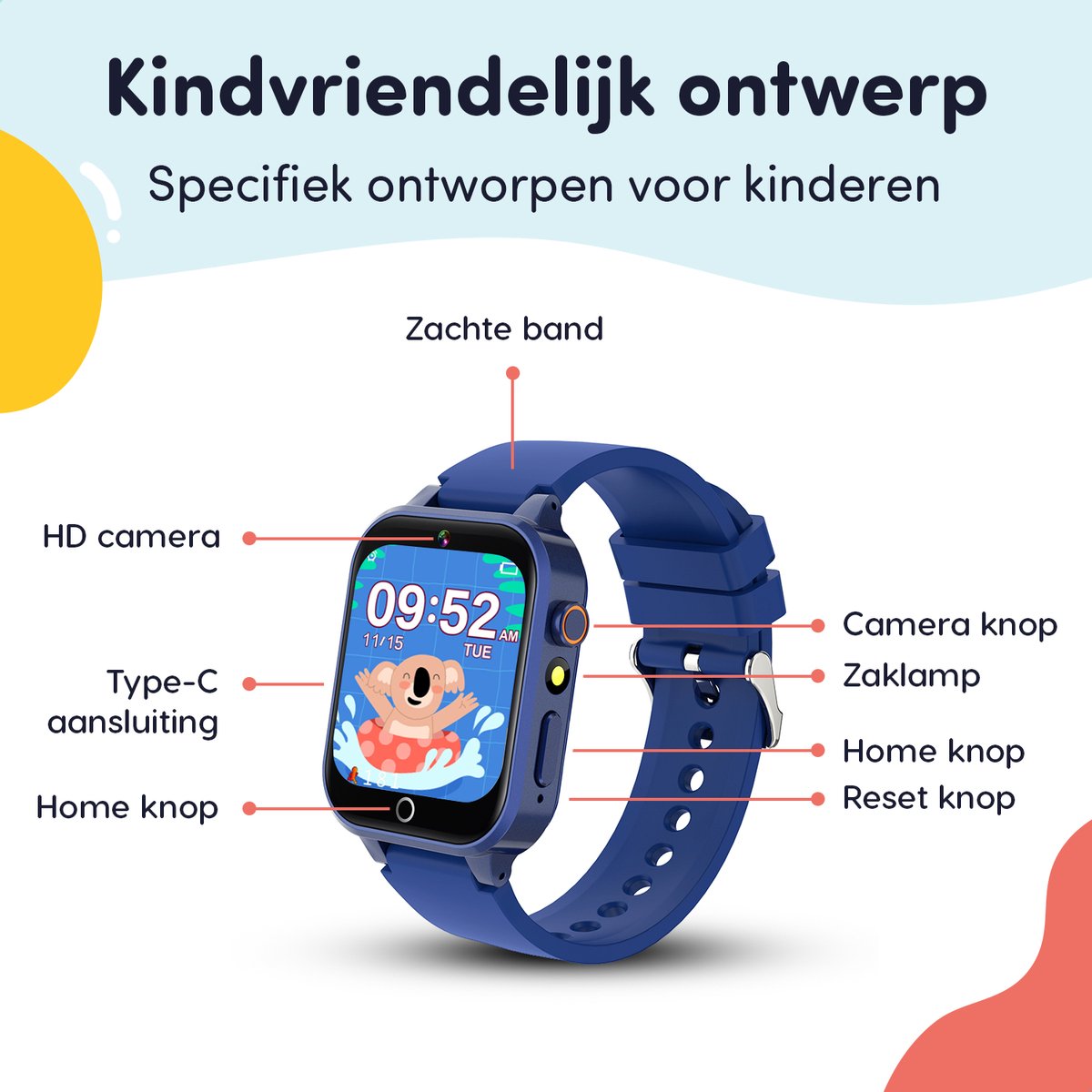 Wat vinden we goed aan de Keebies Smartwatch Kinderen Blauw 5-12 jaar