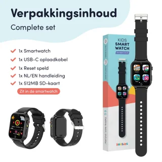 Keebies Smartwatch Kinderhorloge 5-12 jaar Zwart