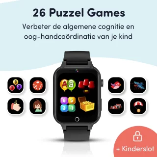 Keebies Smartwatch Kinderhorloge 5-12 jaar Zwart