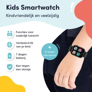 Keebies Smartwatch Kinderhorloge 5-12 jaar Zwart