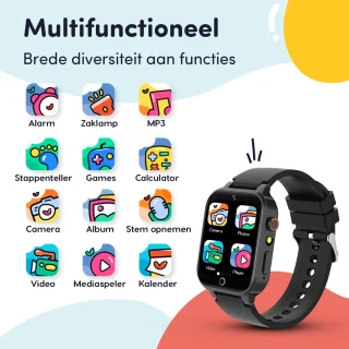 Keebies Smartwatch Kinderhorloge 5-12 jaar Zwart