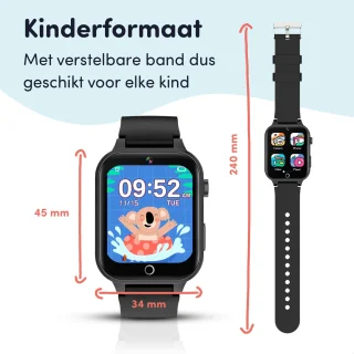 Keebies Smartwatch Kinderhorloge 5-12 jaar Zwart