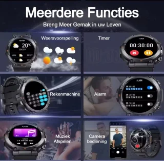 KH-56 Zwart Smartwatch Unisex