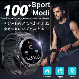 KH-56 Zwart Smartwatch Unisex