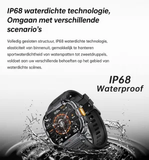 kh50 Smartwatch Oranje voor Dames en Heren