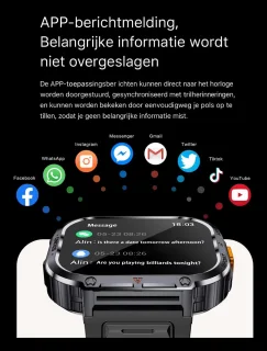 kh50 Smartwatch Oranje voor Dames en Heren
