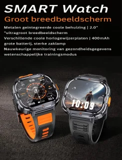 kh50 Smartwatch Oranje voor Dames en Heren