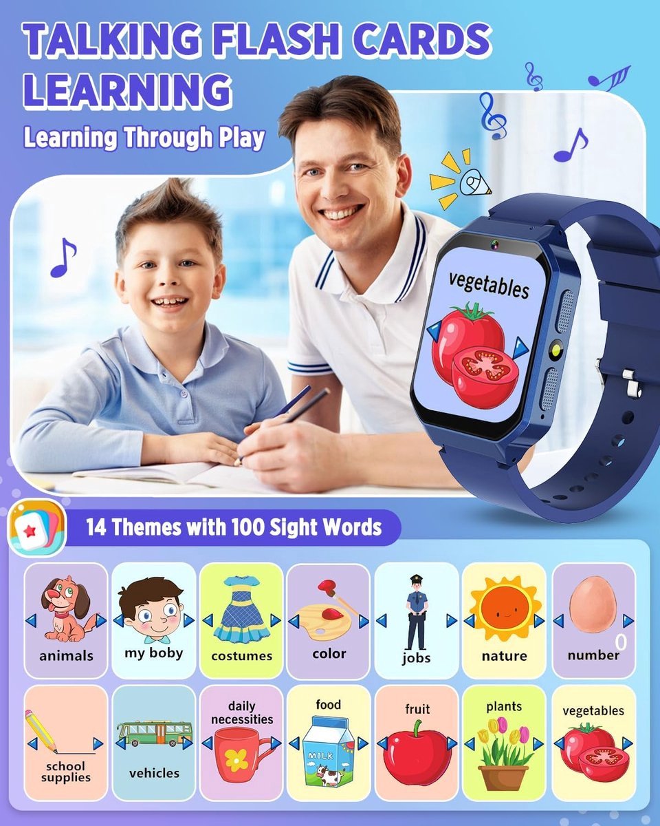 Kiddowz Smartwatch Kinderhorloge Donkerblauw 5-12 jaar