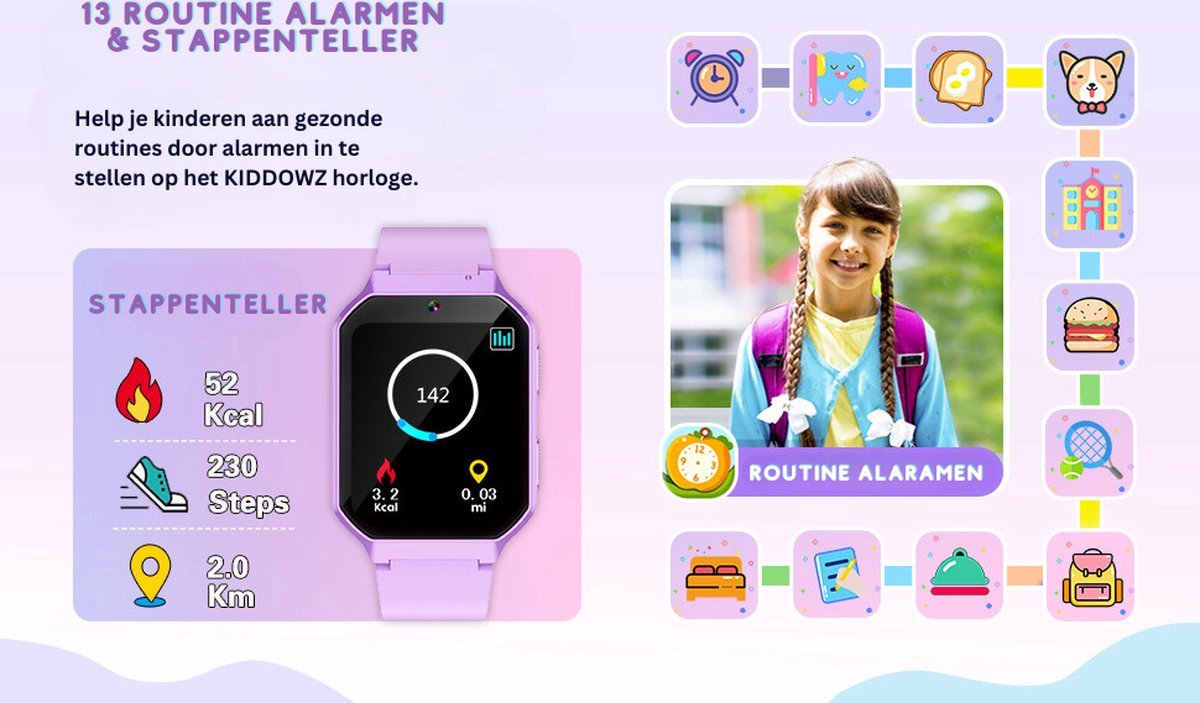 Kiddowz Smartwatch Kinderhorloge Pink v1