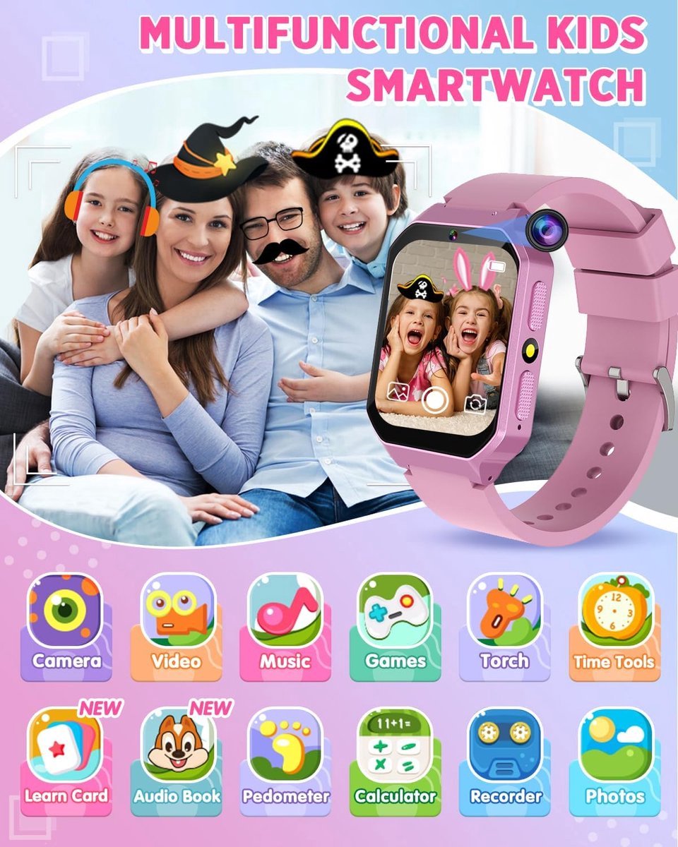 Kiddowz Smartwatch V2 Paars Kinderhorloge 5-12 jaar
