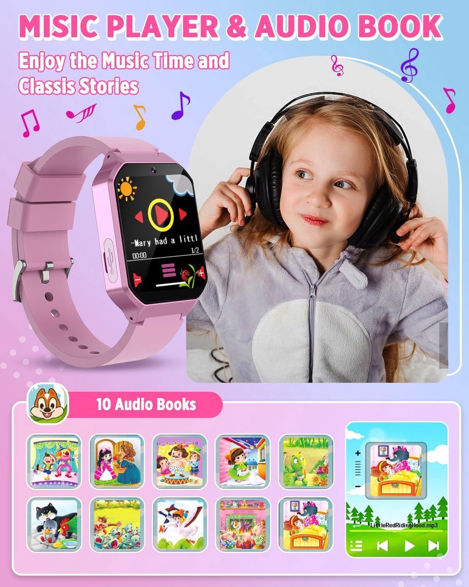 Kiddowz Smartwatch V2 Paars Kinderhorloge 5-12 jaar