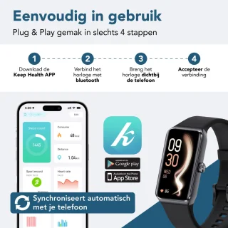 KIMO DIRECT Activity Tracker Smartwatch Zwart