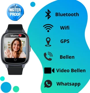 Kinder Smartwatch Zwart met GPS en Simkaart