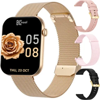De Kiraal Aura AMOLED Smartwatch – Dames – Roségoud/Roze in één oogopslag