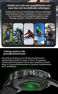 Kiraal Breeze Smartwatch Zwart voor Android & iOS