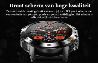Kiraal Breeze Smartwatch Zwart voor Android & iOS