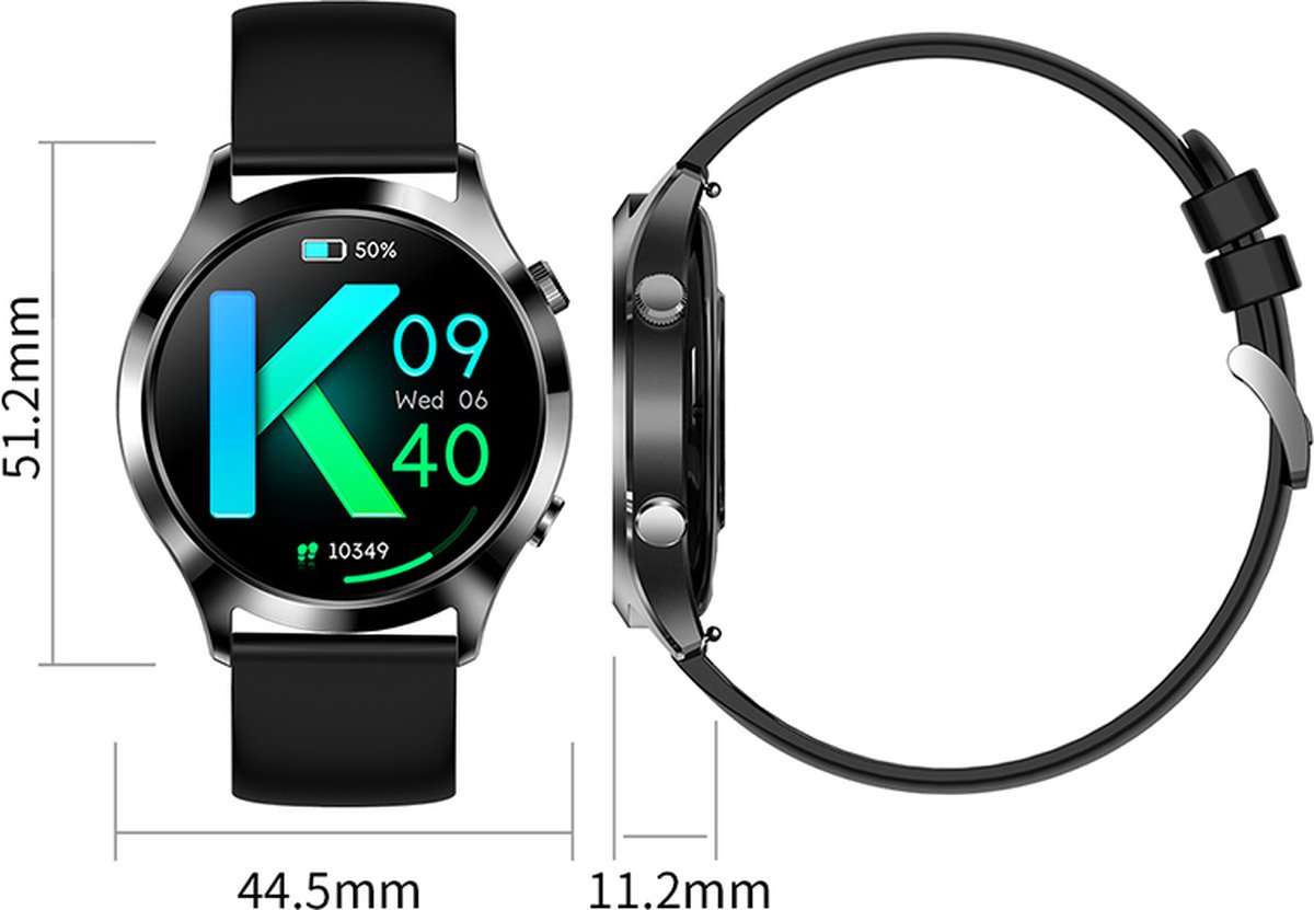 Kiraal Deluxe 3 Smartwatch Zwart