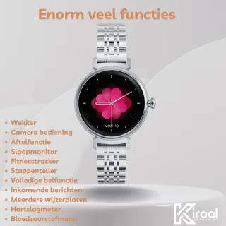 Kiraal Glimmer Dames Smartwatch Zilver