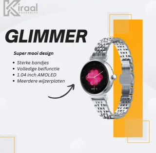 Kiraal Glimmer Dames Smartwatch Zilver