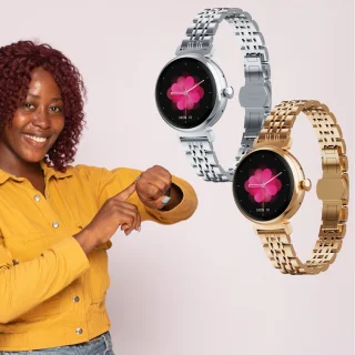Kiraal Glimmer Dames Smartwatch Zilver