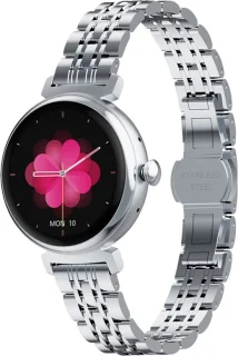 Kiraal Glimmer Dames Smartwatch Zilver