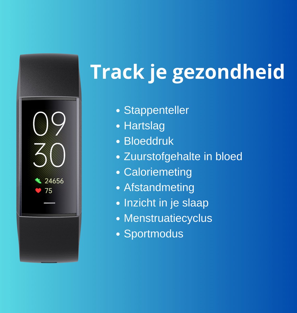 Kiraal Horizon Smartwatch Blauw Heren Dames