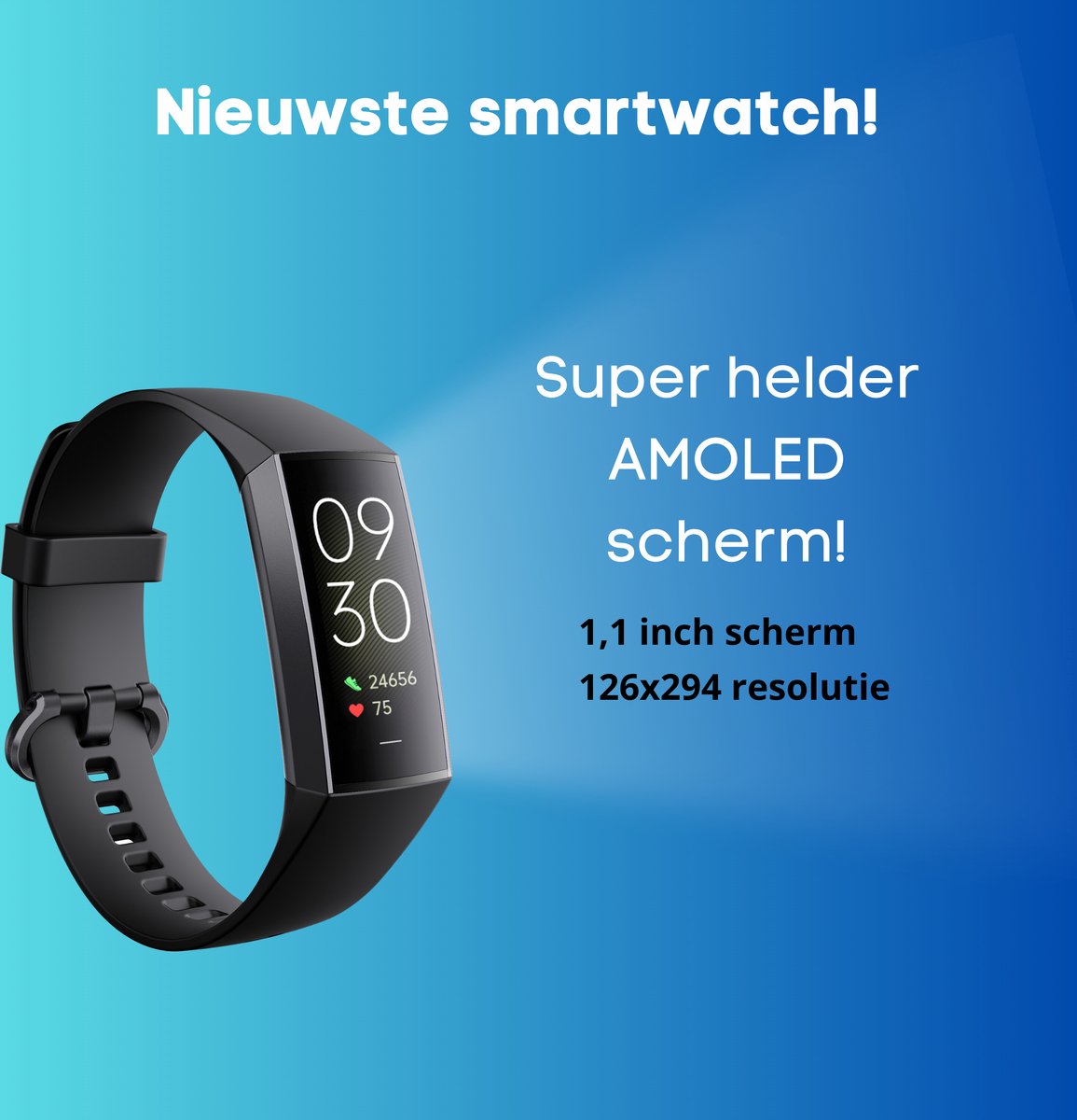 Kiraal Horizon Smartwatch Blauw Heren Dames
