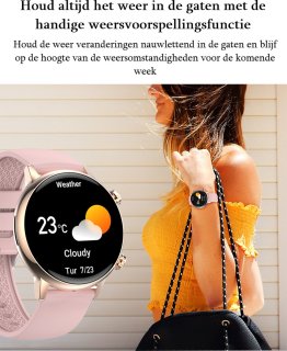 Kiraal Sparkle Smartwatch Dames Roze