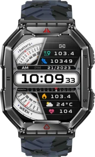 Kiraal Survive Smartwatch Heren Zwart Camouflage