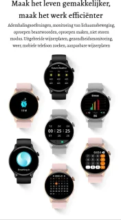 Kiraal Twist Smartwatch Roze - Unisex - Android & iOS