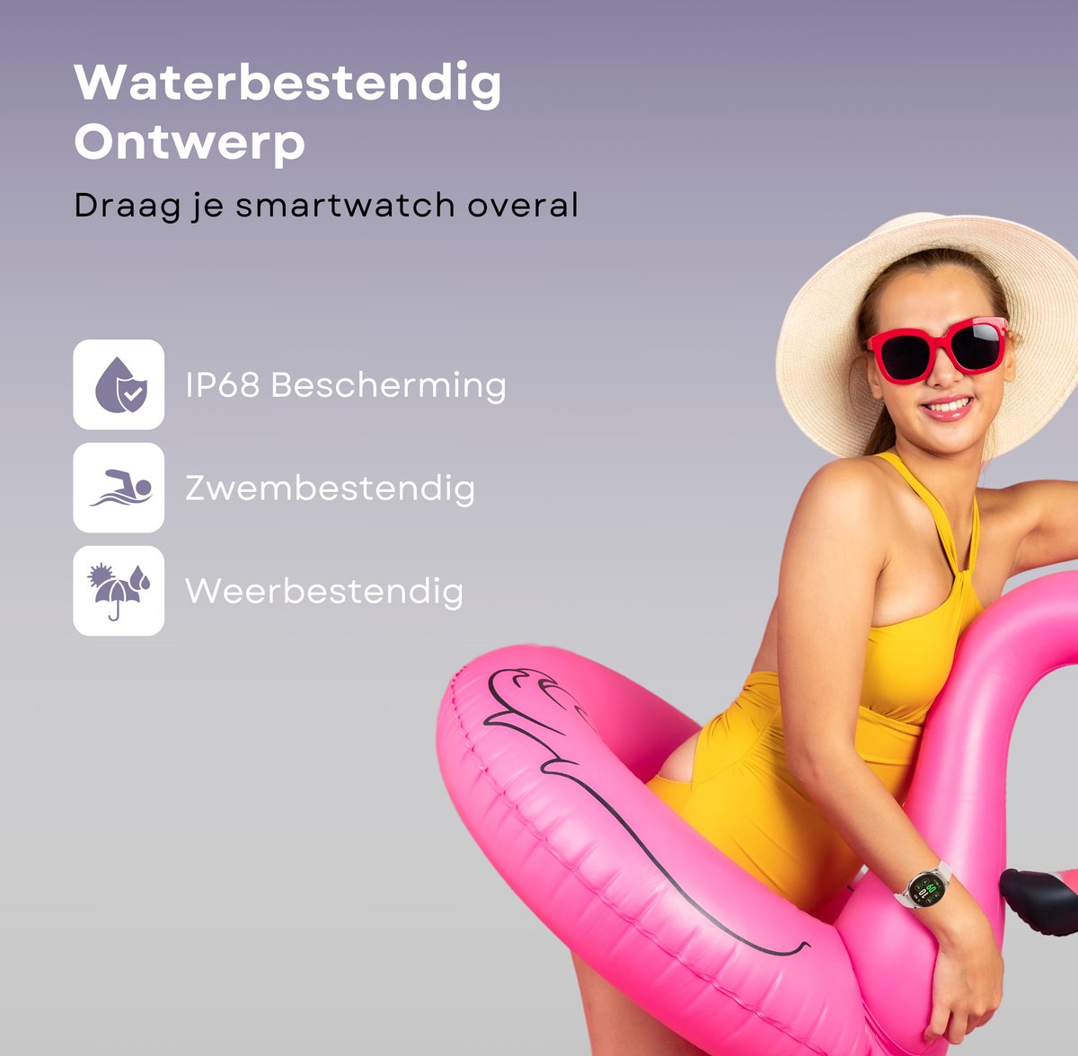 Kiraal Valencia AMOLED Dames Smartwatch RVS Met Bandje