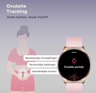 Kiraal Valencia AMOLED Smartwatch Dames Rosé Goud