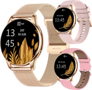 Kiraal Valencia AMOLED Smartwatch Dames Rosé Goud
